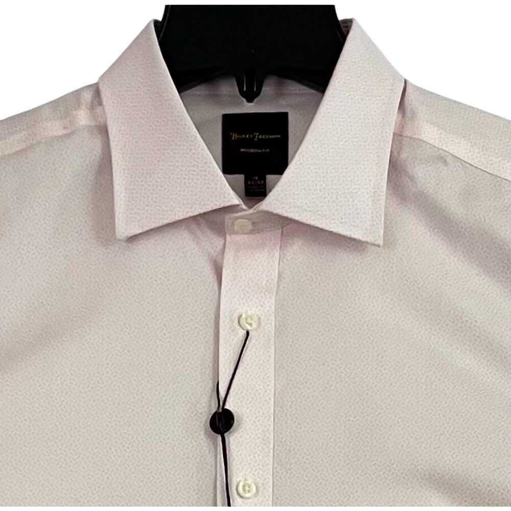 Hickey Freeman Dress Shirt Mens 15 32/33 Pink Modern Fit 100% Pima Cotton NEW